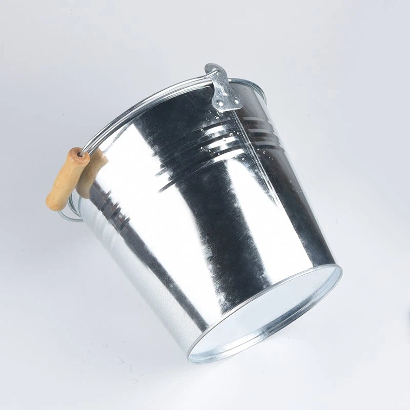 Wood Handle Metal Bucket
